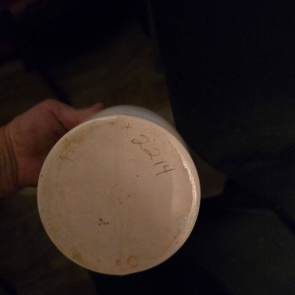 Vintage Cream Ceramic Lidded Urn With Embossed Eagle Design - Picture 7 of 9